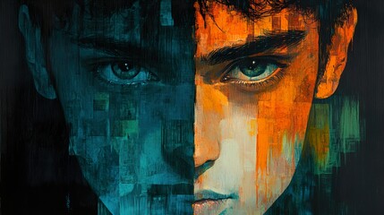 Dual Portrait: A Study in Contrasting Hues