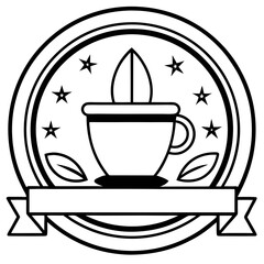 Coffee Shop Line Art Logo Vector Design