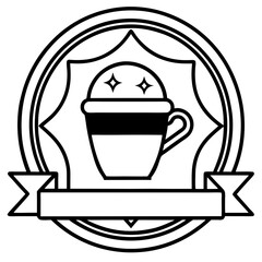 Coffee Shop Line Art Logo Vector Design