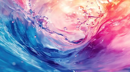 Vibrant Water Splash Abstract Colorful Art