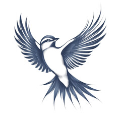 Obraz premium Elegant Blue Bird in Flight Wildlife Art Nature Avian Wings Freedom Design Element