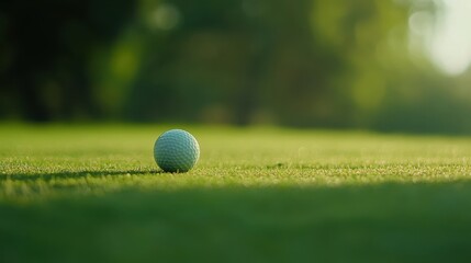 Golf clubs and balls on lush green grass in morning,playing golf,sport outdoor,golfing club for winning stroke or score,game joyful and happy concept.