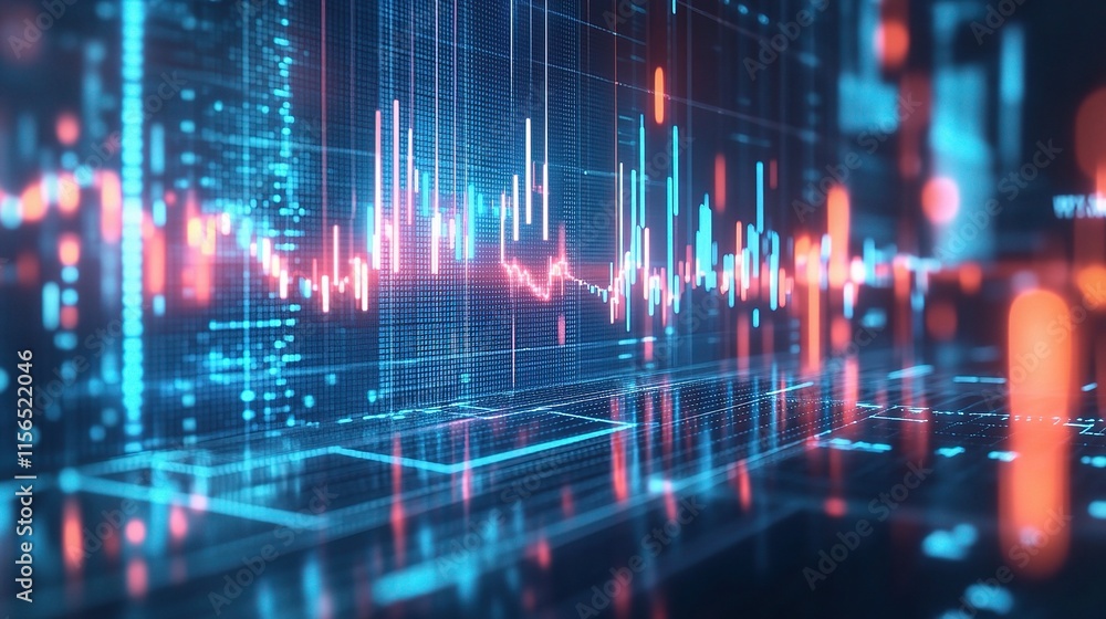 Aufkleber abstract financial graph with uptrend line and arrows visualization