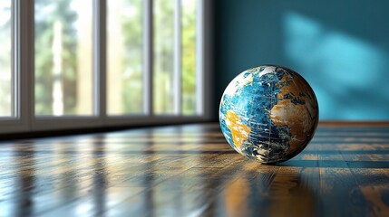 Abstract Dynamic Globe Design with Blue Shades for Economy Concepts