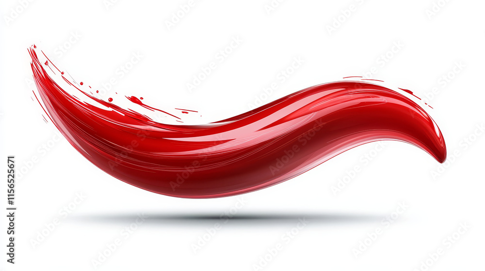 Poster bold red curved arrow with glossy finish and dynamic flow