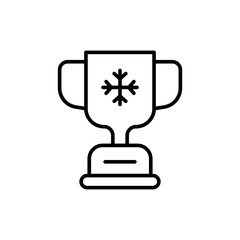 Winter trophy outline icons, minimalist vector illustration ,simple transparent graphic element .Isolated on white background