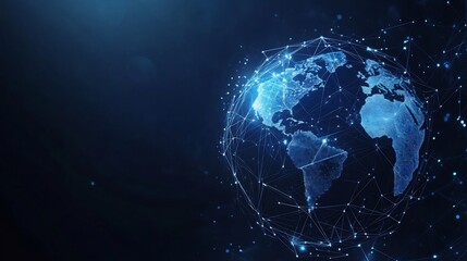 Fototapeta premium Global Network: A Digital World Map