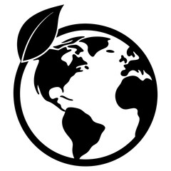 Planet Earth Leaf vector silhouette