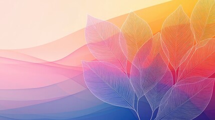 Foliage abstract background idea. A vibrant abstract background featuring colorful flowing leaves in various shades.