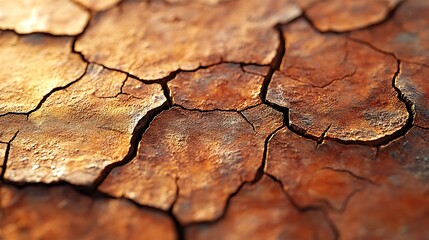 Fototapeta premium Cracked Rusty Surface Texture Detailed Closeup