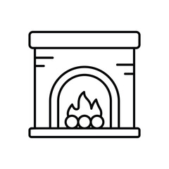 Fireplace icon isolated on a white background. Vector illustration.