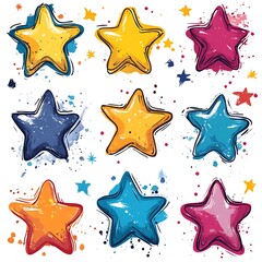 Obraz premium Colorful star isolated on white. Can be used in gui and web design. 