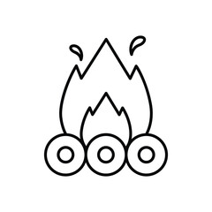 Bonfire  icon isolated on a white background. Vector illustration.