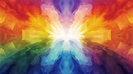Colorful rainbow theme illustration graphical design wallpaper psychedelic theme shapes, colors and random shapes