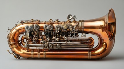 Obraz premium A Gleaming Vintage Brass Wind Instrument