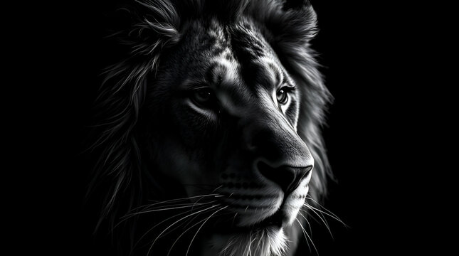 A strong moody style animal wallpaper featuring a majestic lion