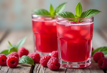 Cold raspberry lemonade
