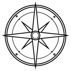 Compass Line Art Vector Design