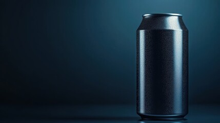 Modern Minimalist Beverage Can Displayed on Smooth Dark Background
