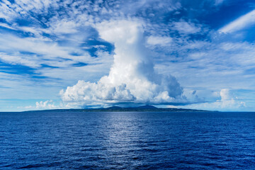 Tokunoshima with a Towering Cumulonimbus Cloud
