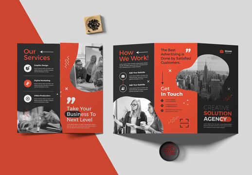 Innovative Creative Solution Agency Trifold Brochure Template