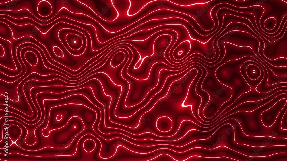 Poster liquid-inspired neon line wave animation with an abstract flowing background.