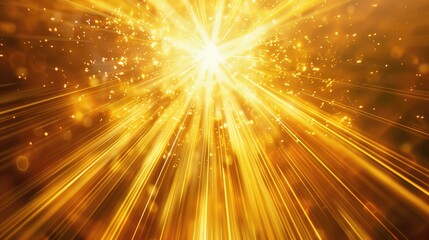 Obraz premium A radiant burst of golden light with sparkling particles, evoking energy and brightness.