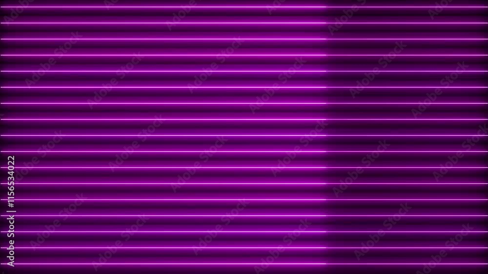 Poster neon lines with a vibrant purple striped abstract background featuring glowing horizontal patterns.