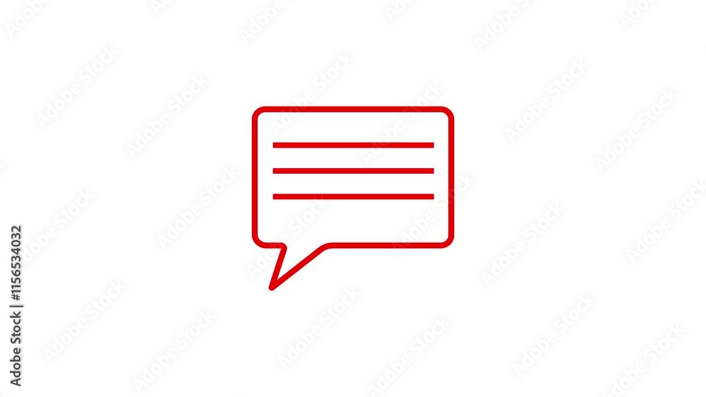 Poster simple message or chat icon animation with clean design.