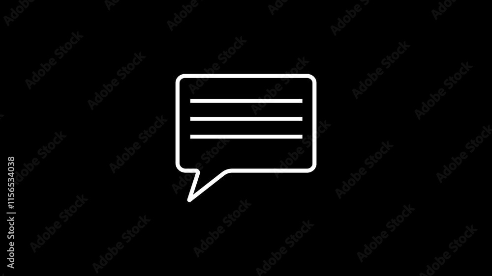 Poster simple message or chat icon animation with clean design.