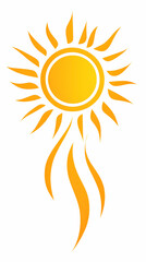 Radiant Summer Sun Design,  Warm Rays Stream Down, Brightening the Day Beautifully