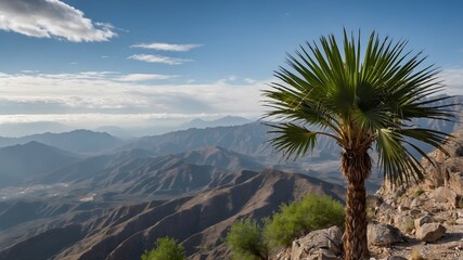 Mist-Cloaked Majesty: European Fan Palm in the Tranquility of Early Morning Dew
