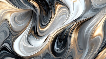 Marble stone illustration natural stone surface abstract background golden and black trails on white background