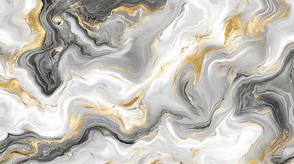 Marble stone illustration natural stone surface abstract background golden and black trails on white background