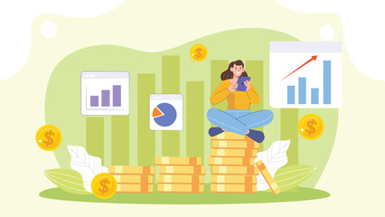 A sleek design displaying upward trends in investment charts and financial success indicators for professional use.