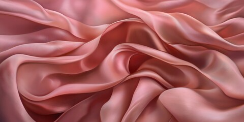 Obraz premium Waved pink soft material abstract background, wallpaper illustration random pattern
