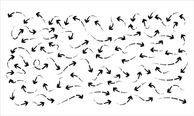 Black arrow collection vector design icon set on white background.