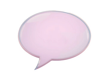 Pink Glass Speech Bubble, speech bubble, chat bubble, message bubble, communication, pink, pastel, 3d, render