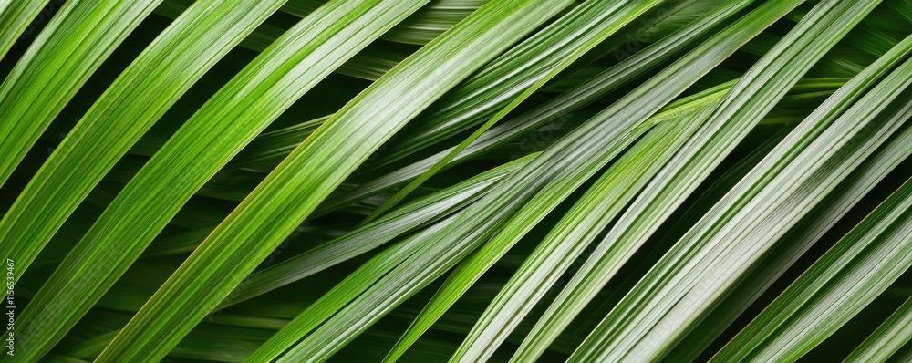 Poster foliage green concept. close-up view of vibrant green leaves with intricate textures and patterns.