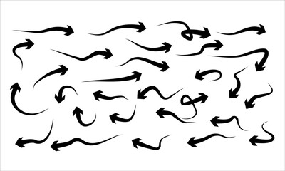 Arrow collection vector icon set on white background