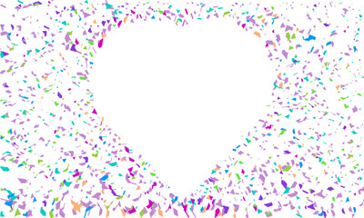 Random poly Shape Symbol on white background, Multi colored Random Shape Spread confetti design. celebration template.