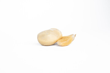 Peeled Snake Fruit (salak)  Isolated on White Background