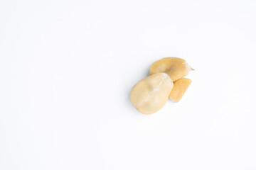 Peeled Snake Fruit (salak)  Isolated on White Background
