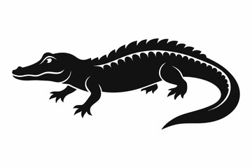 American alligator silhouette icon vector