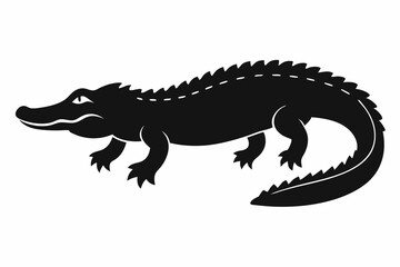 Naklejka premium American alligator silhouette icon vector
