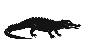 American alligator silhouette icon vector