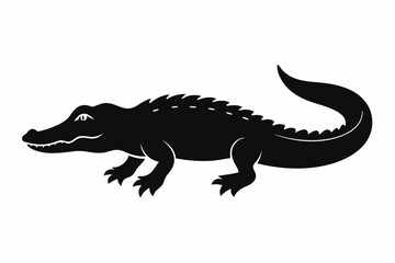 American alligator silhouette icon vector