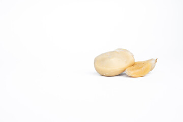 Peeled Snake Fruit (salak)  Isolated on White Background