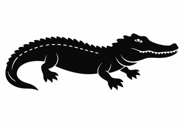 American alligator silhouette icon vector