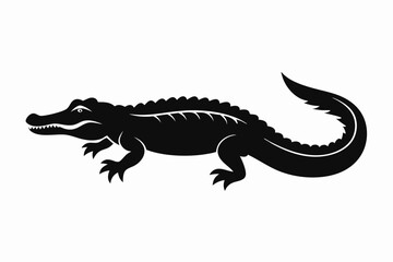 American alligator silhouette icon vector